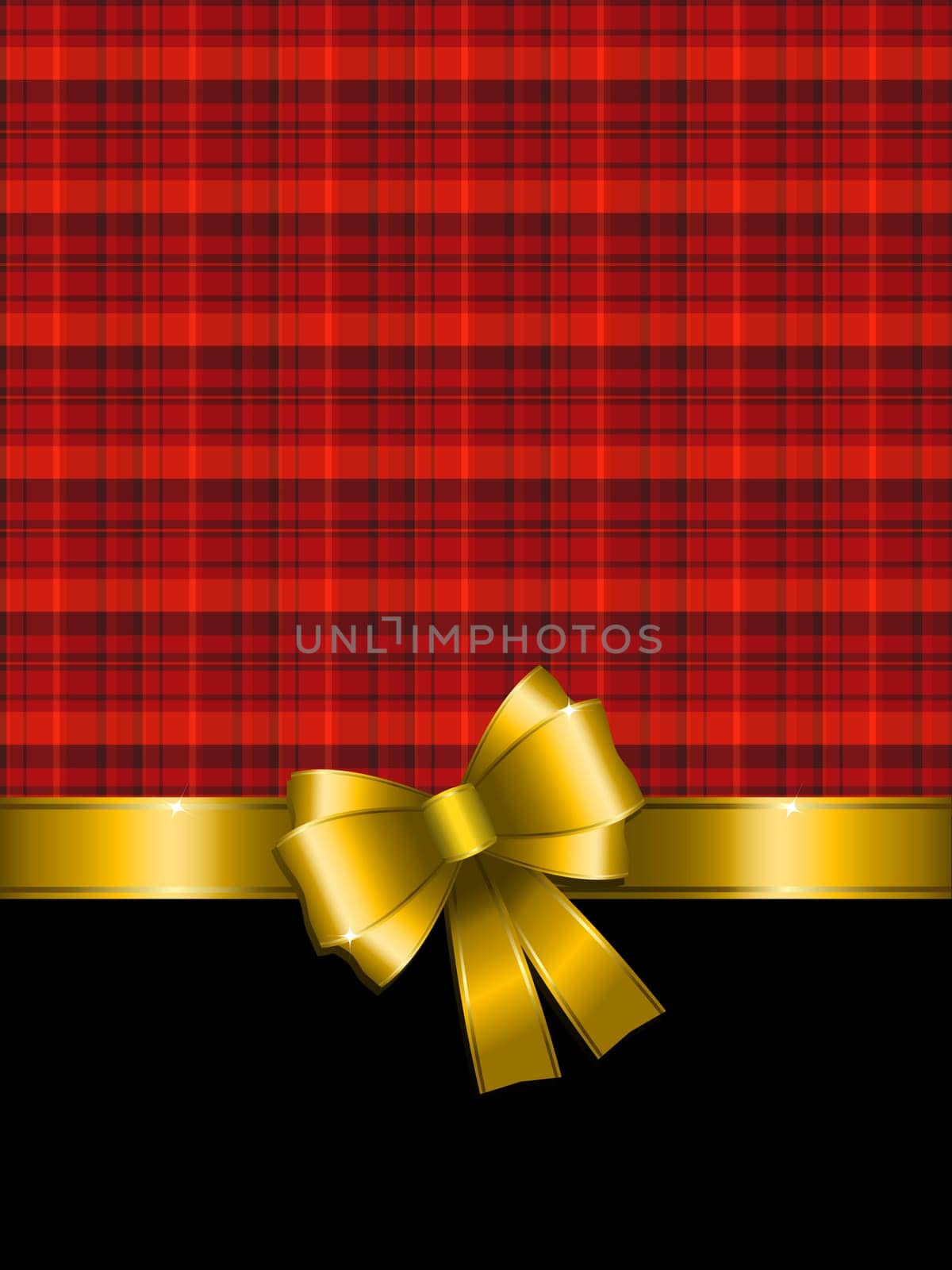 christmas background with gold bow