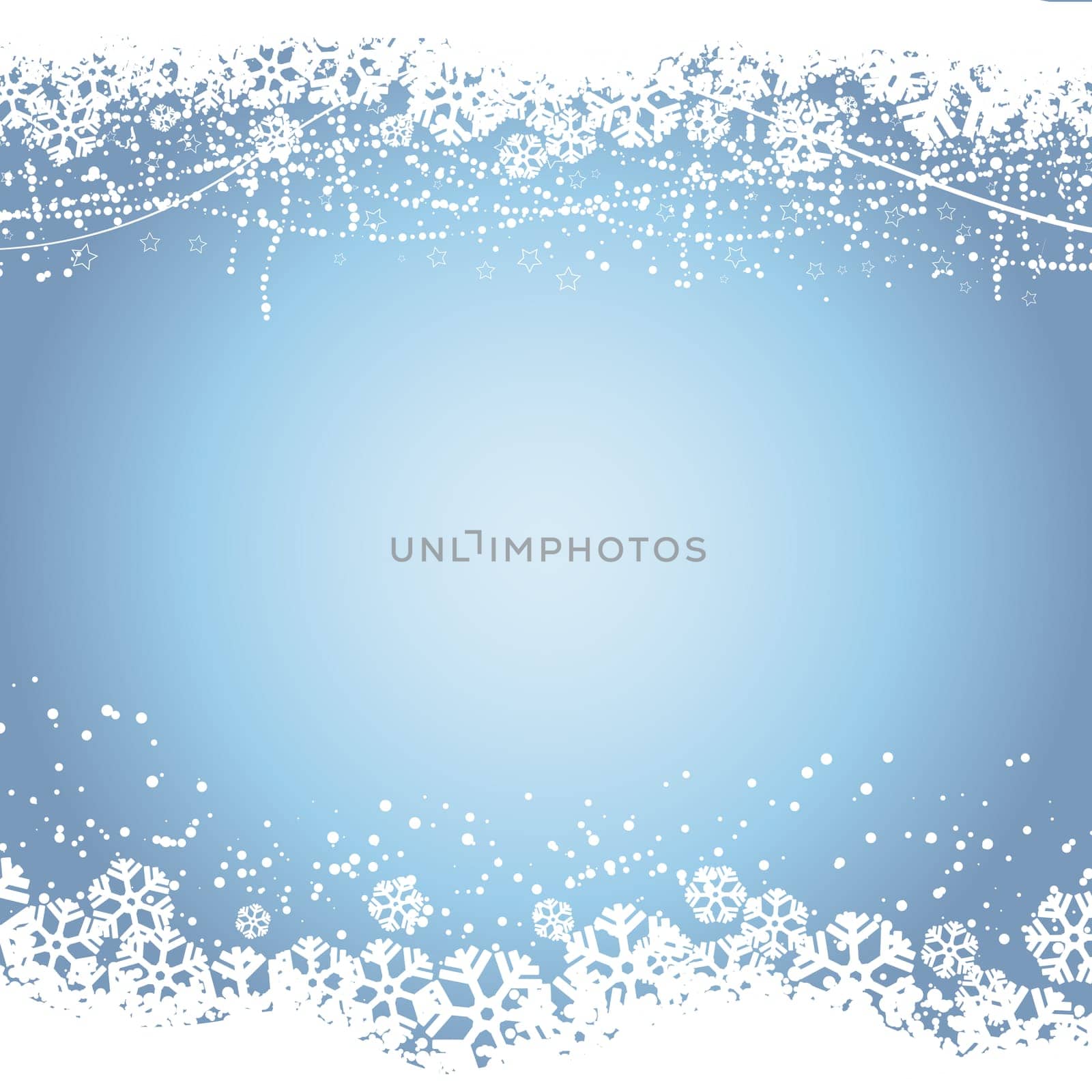 Decorative Christmas background with snowflakes and stars