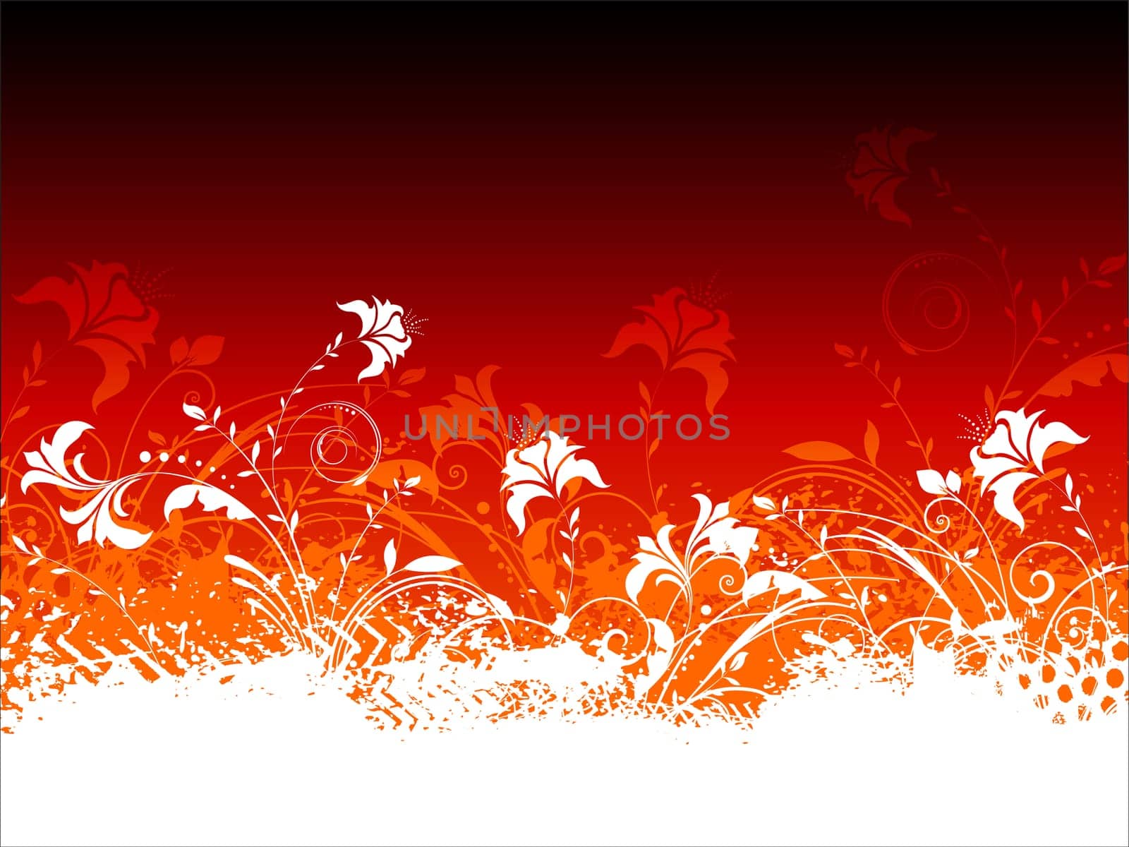 Decorative floral grunge design