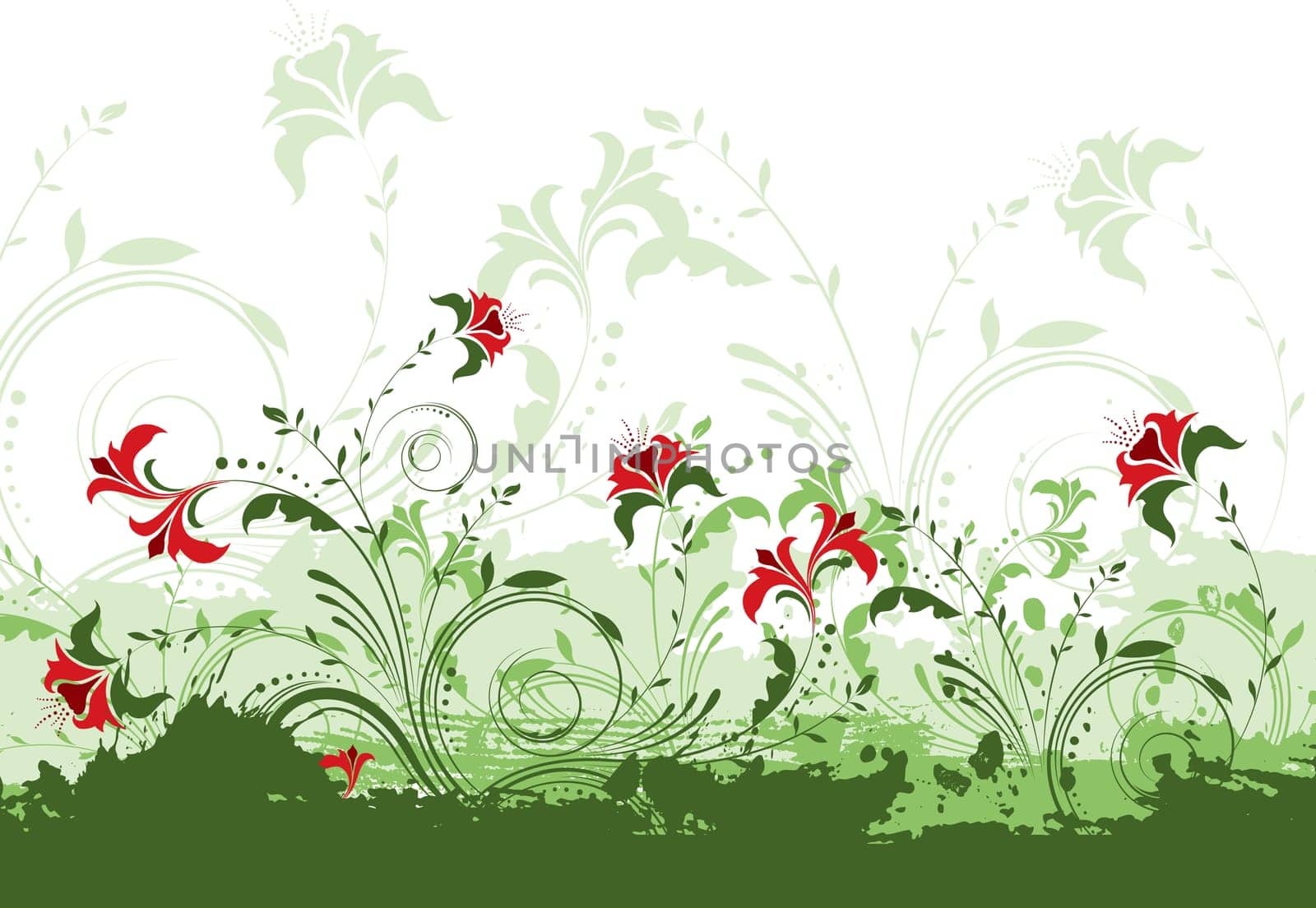 Decorative floral design on a grunge style background
