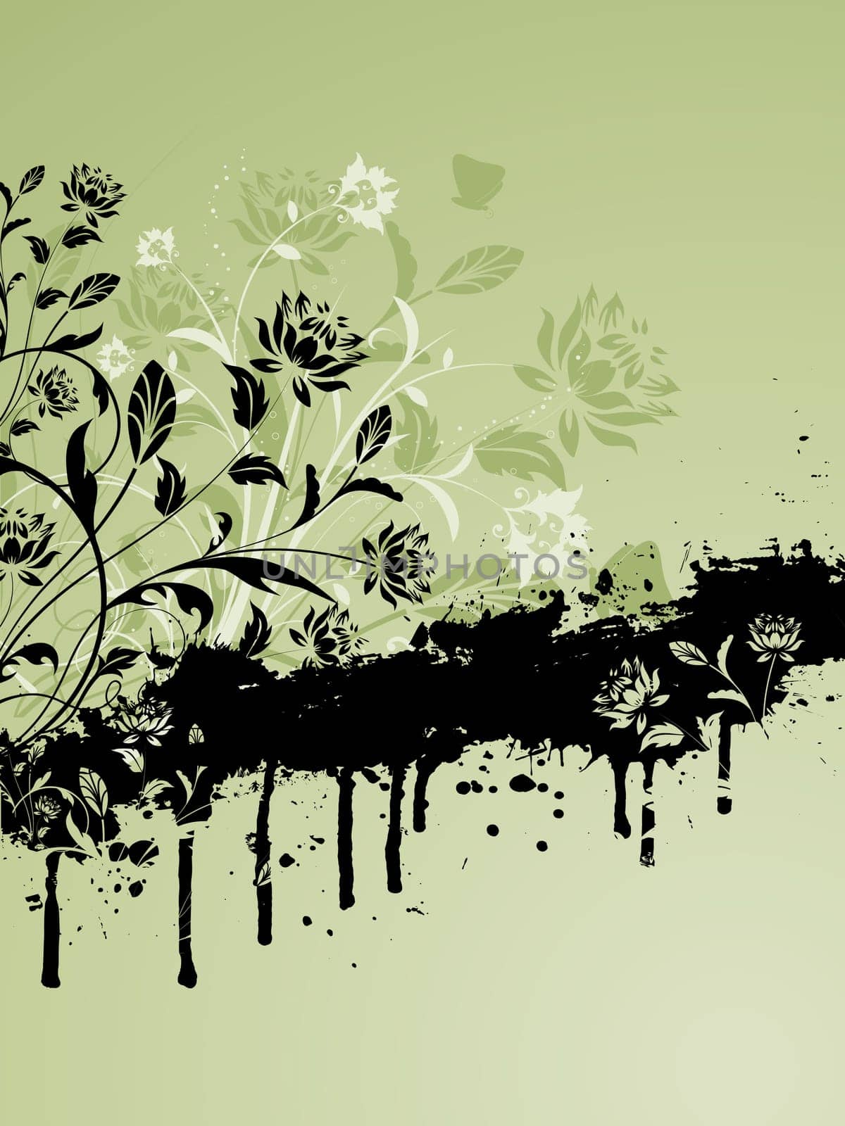 Decorative floral grunge background