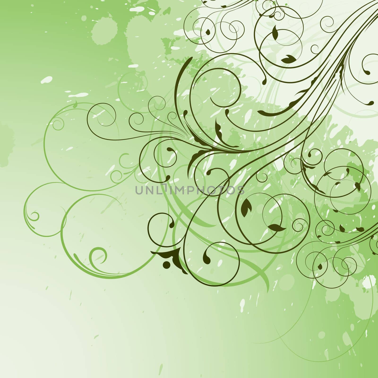 Decorative floral design on a grunge background