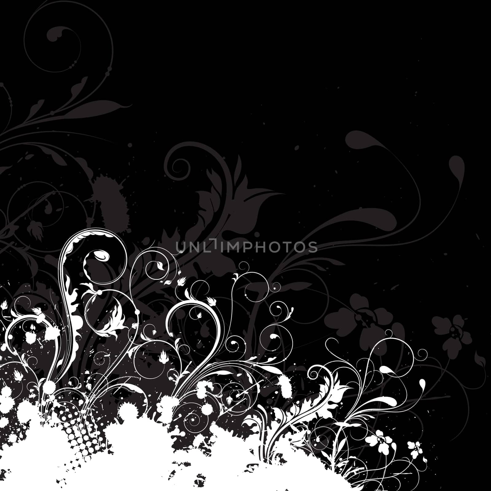 Abstract floral design on a grunge background