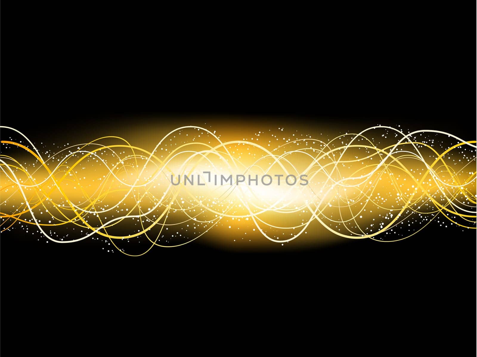 Abstract golden background with flowing lines