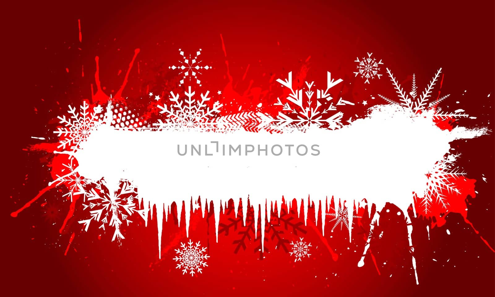 Grunge snowflake background with icicles