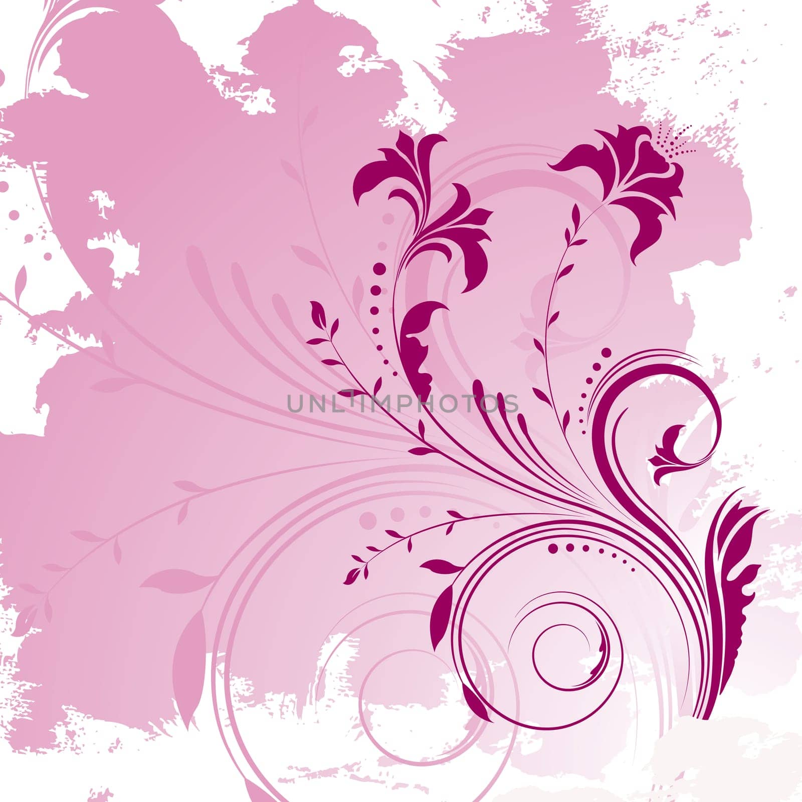 Decorative floral design on a grunge style background