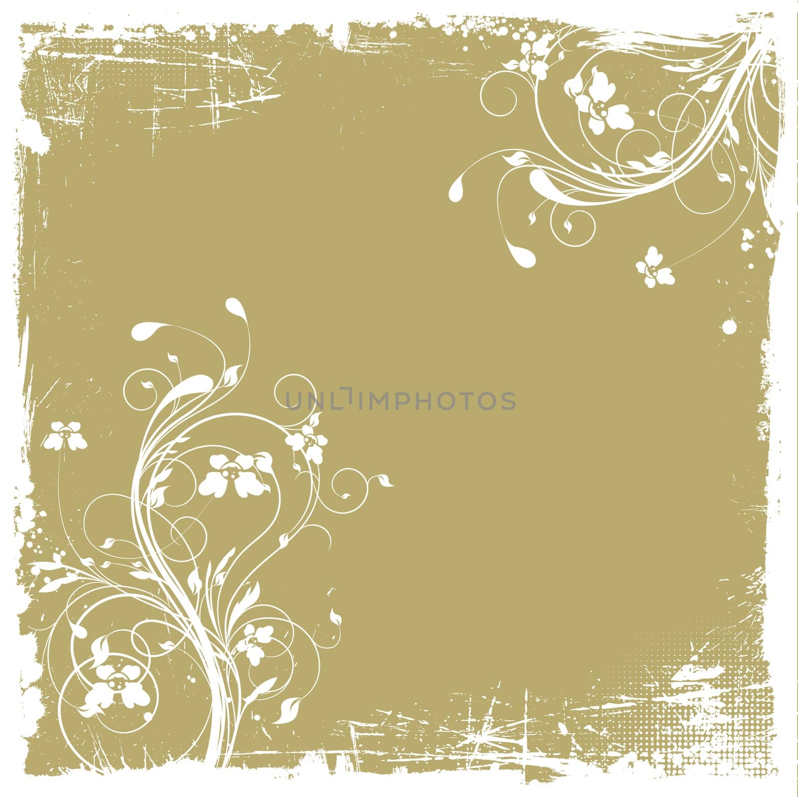 Decorative floral design on a grunge style background