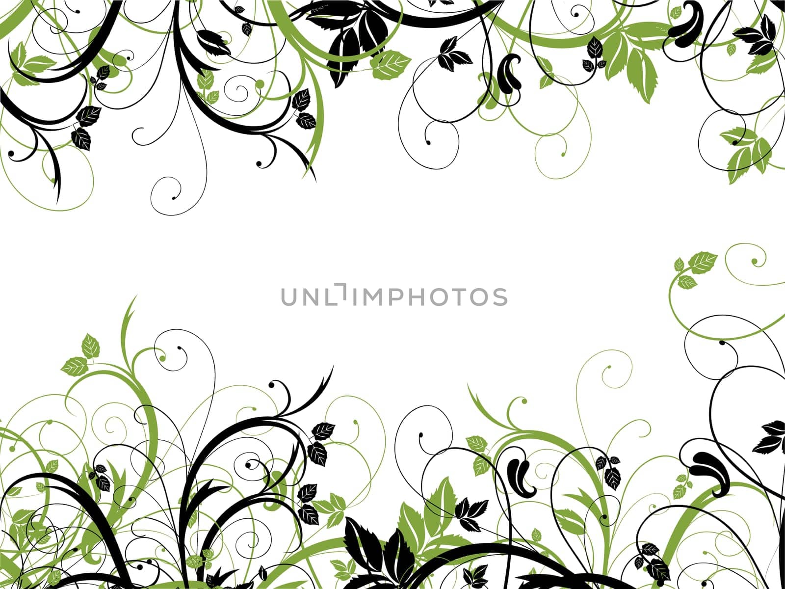Chaotic abstract floral design on a white background