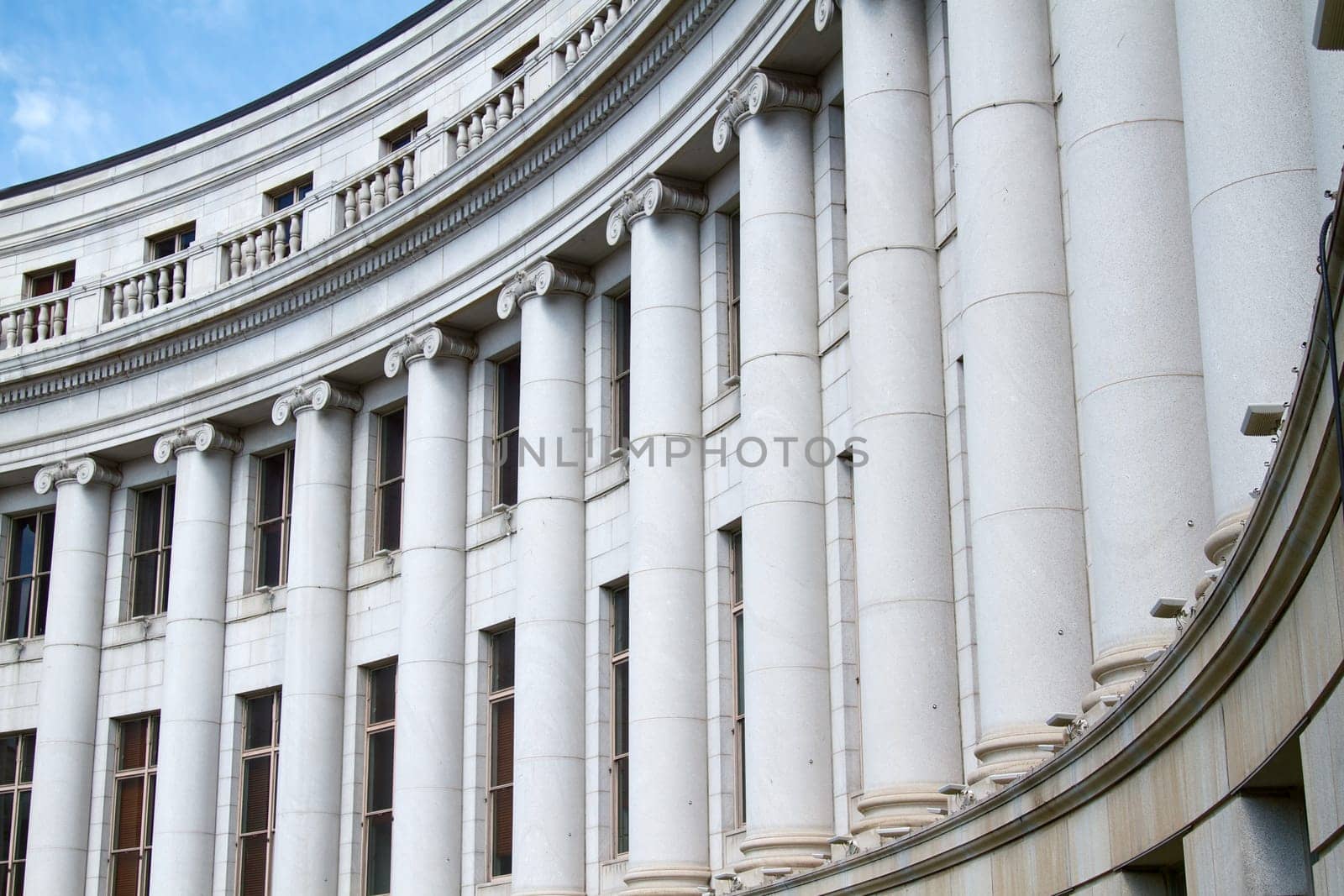 The stone column elements on classical architecture