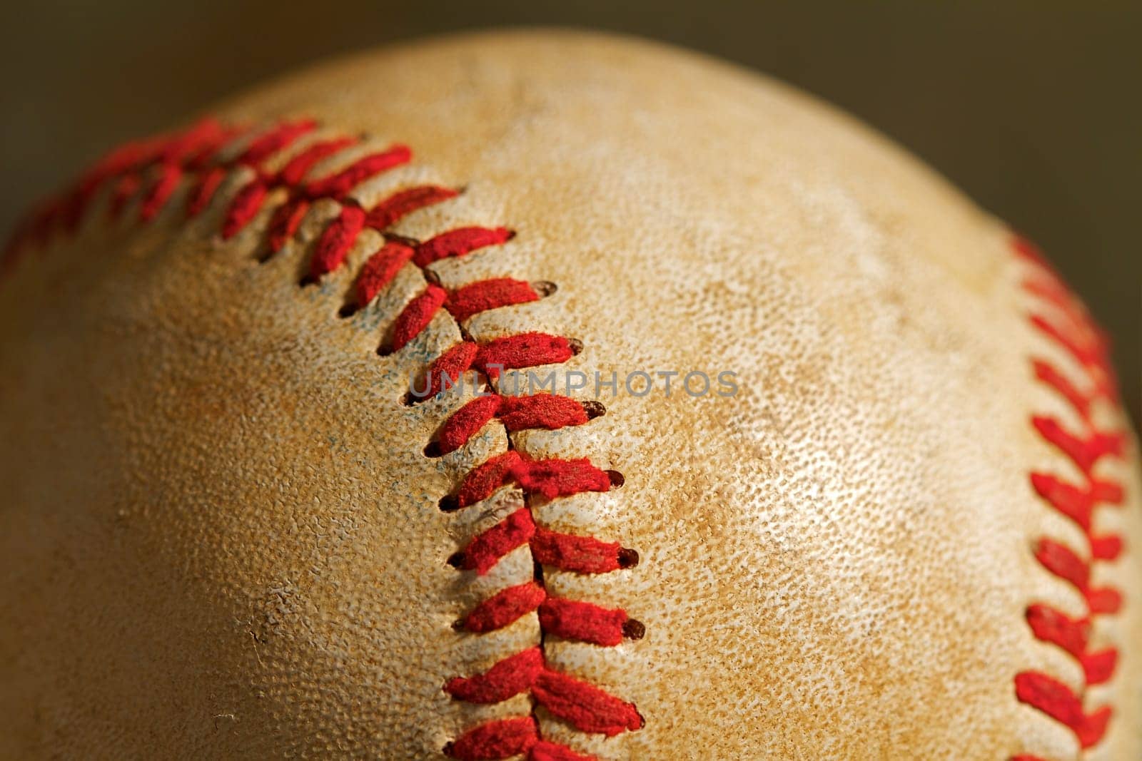 A close up of a baseball for a sports game