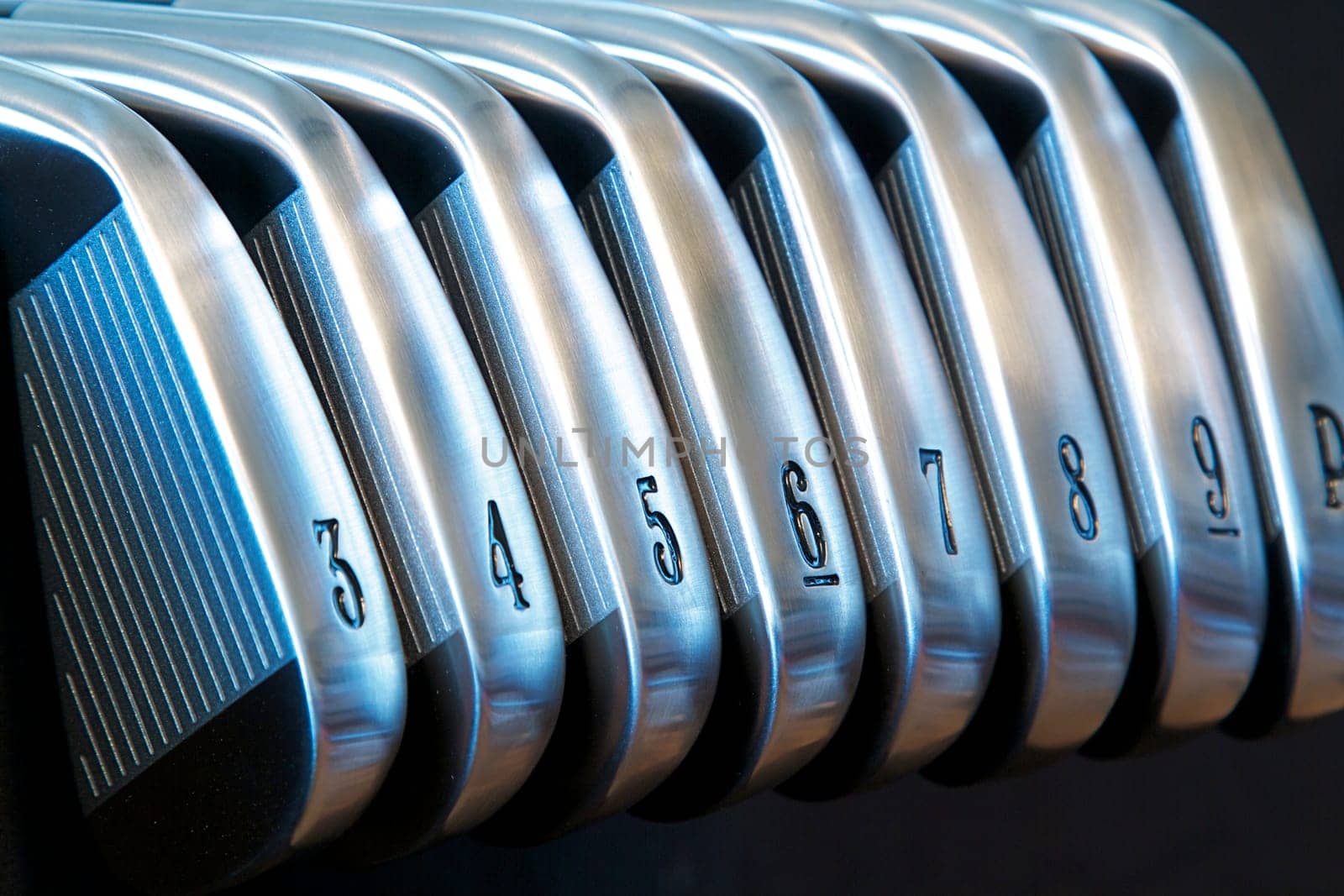 A brand new set of golf club irons