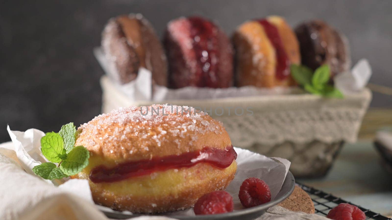 Bolas de Berlim, or "Berlin Balls". Portuguese fried dough with sugar, Filled with sweet cream.