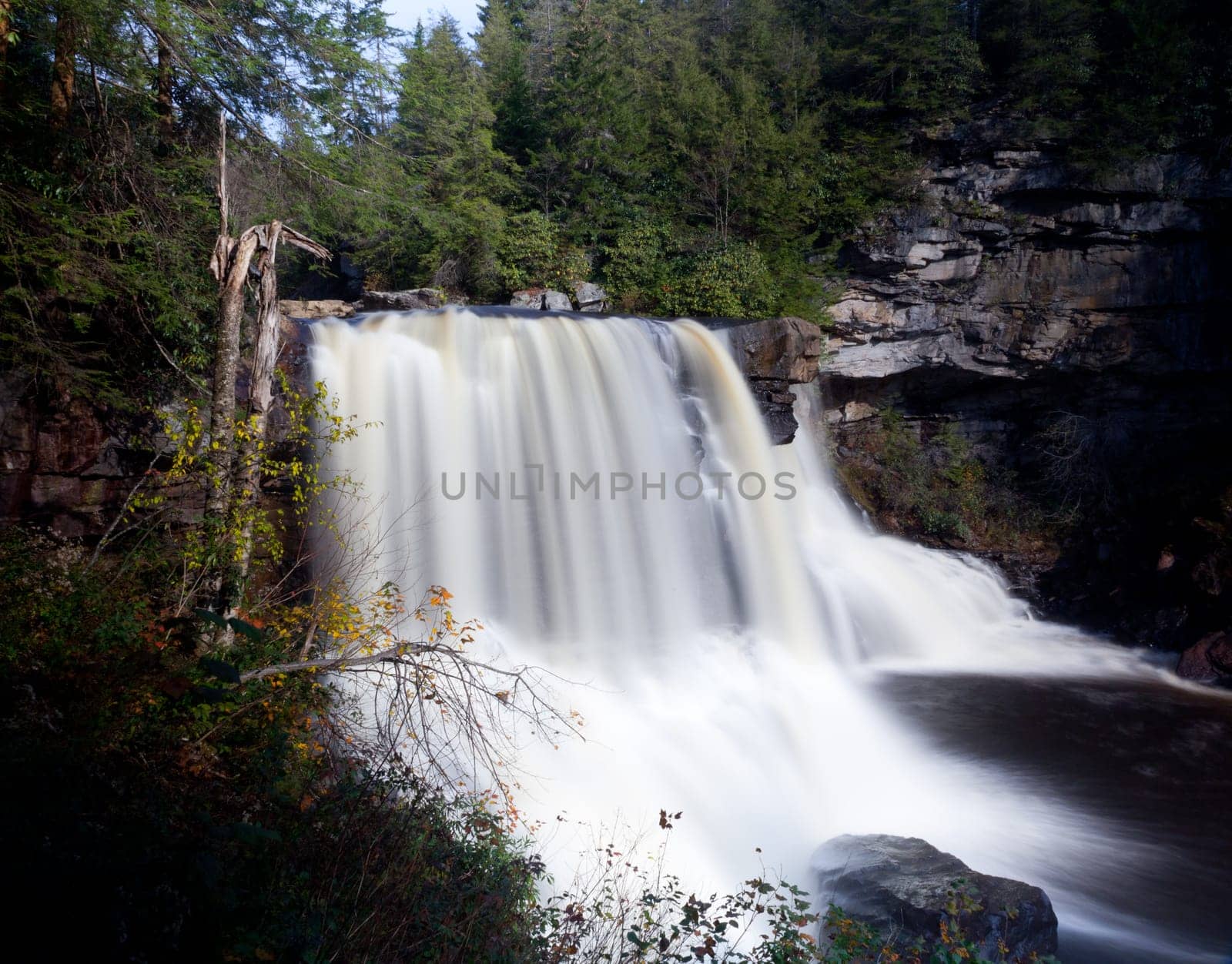 Blackwater falls in West Virginia in Fall taken with a slow shutter speed