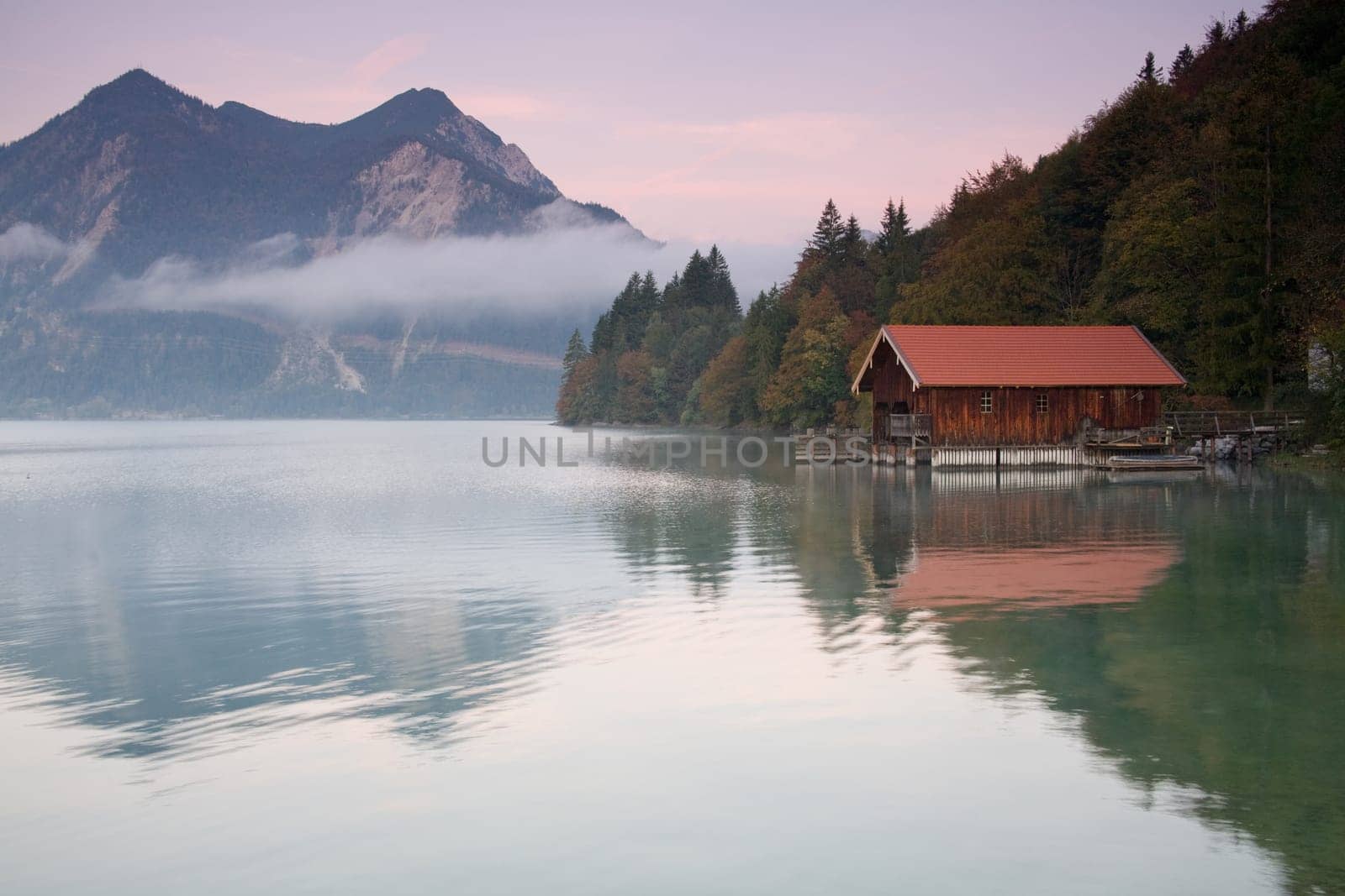 Morning fog at Walchensee