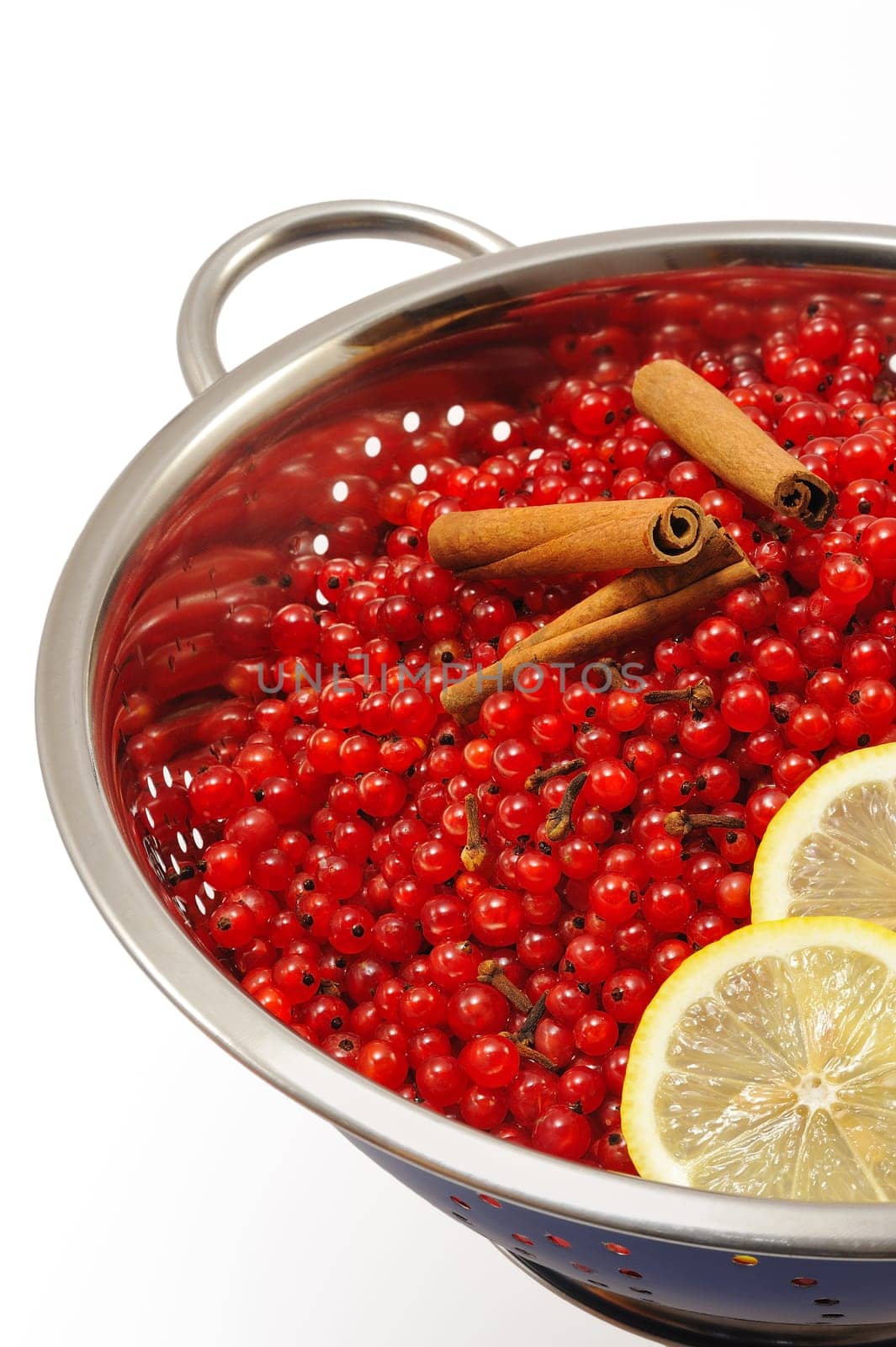 Red currant berries and ingredients for making jam