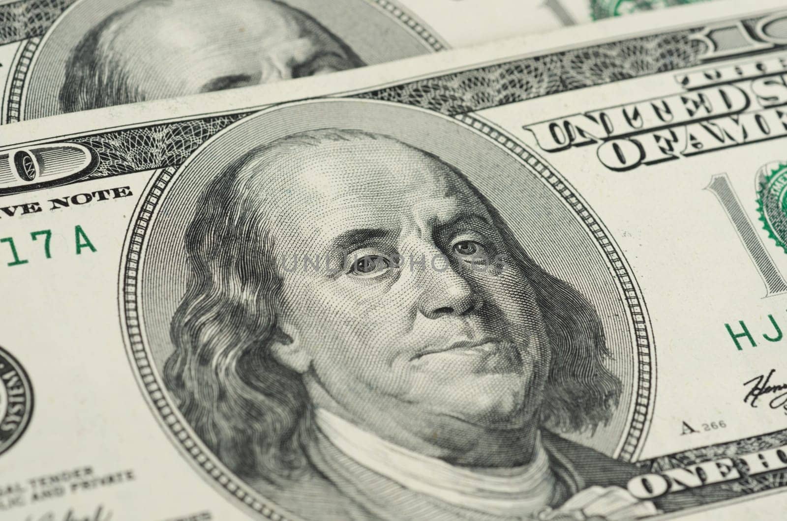 Close up view of pack dollar banknotes