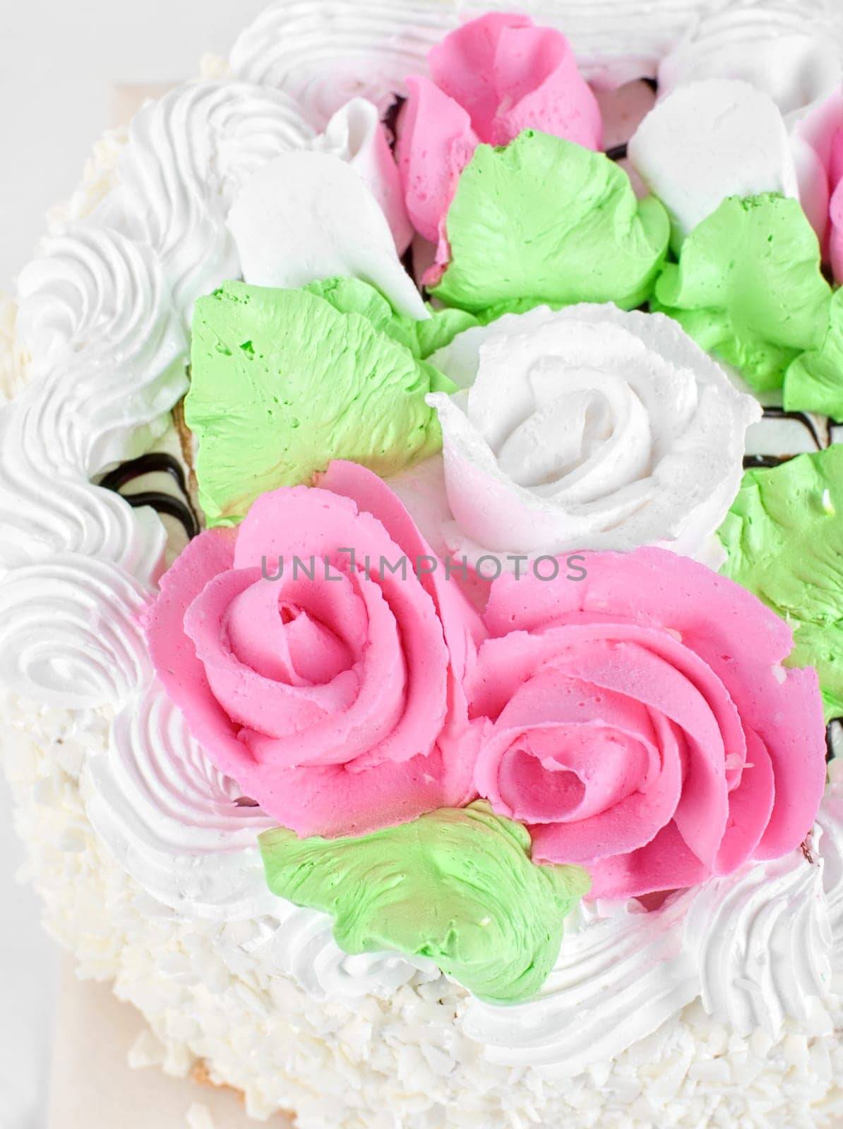 cream cake isolated on a white background