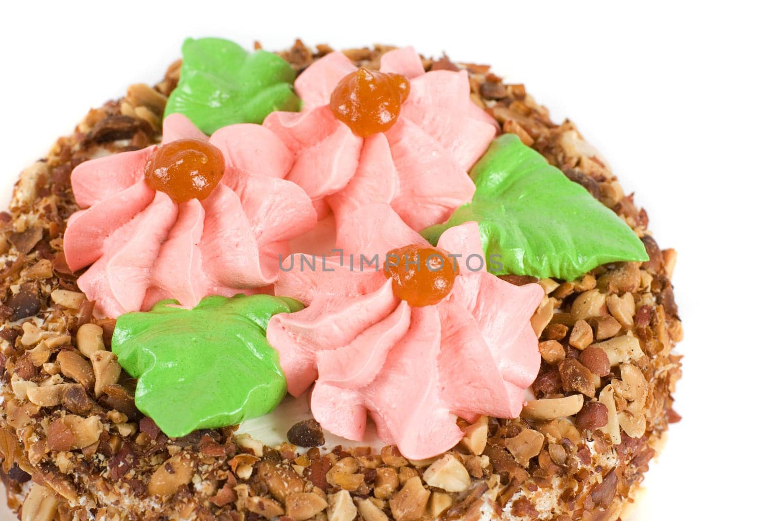 cream cake isolated on a white background