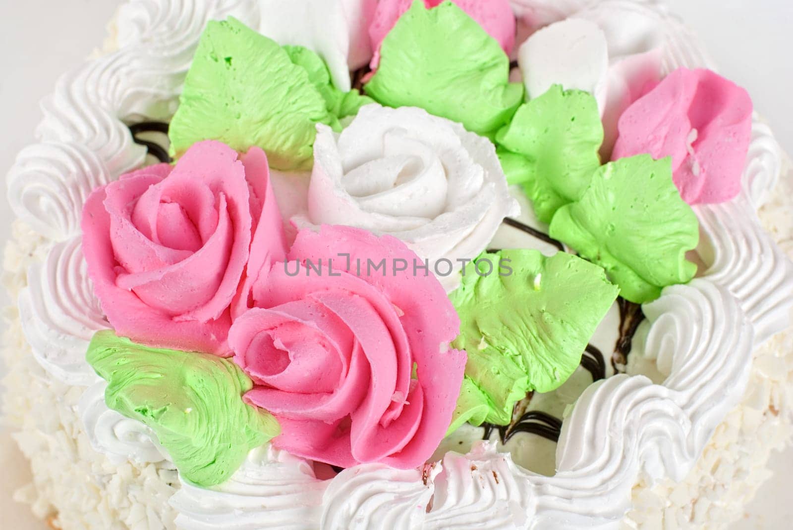 cream cake isolated on a white background