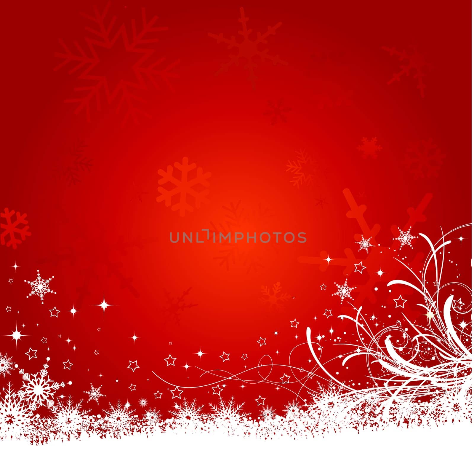 Decorative Christmas background with snowflakes and stars