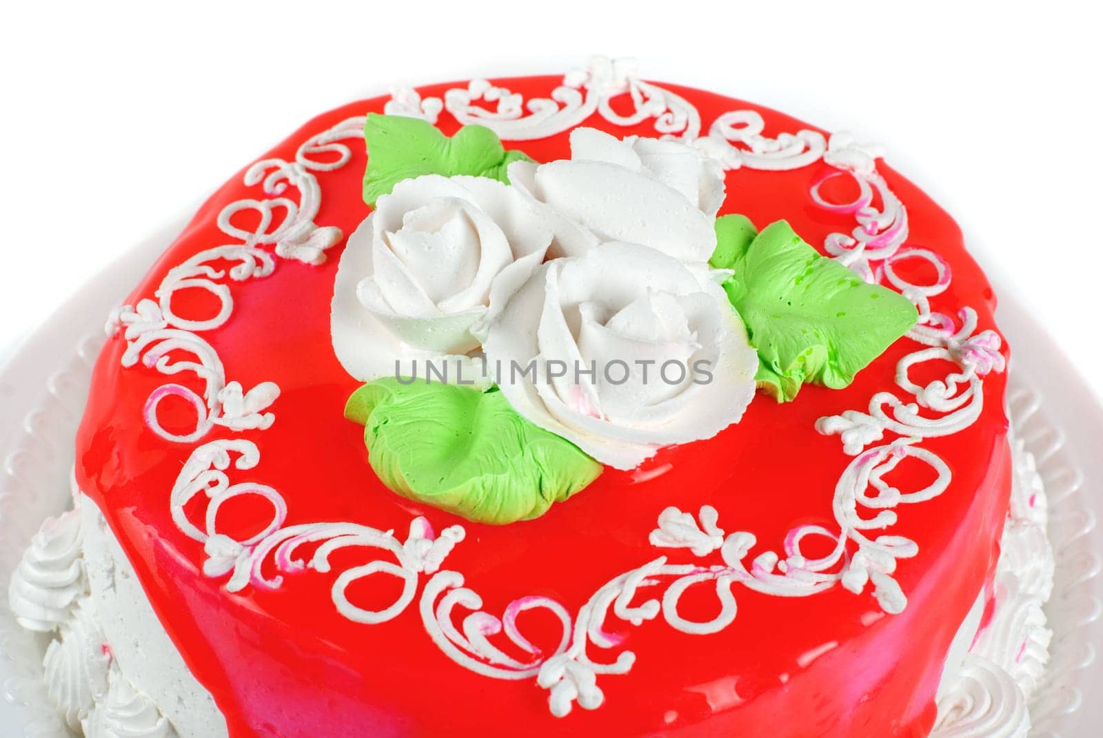cream cake isolated on a white background