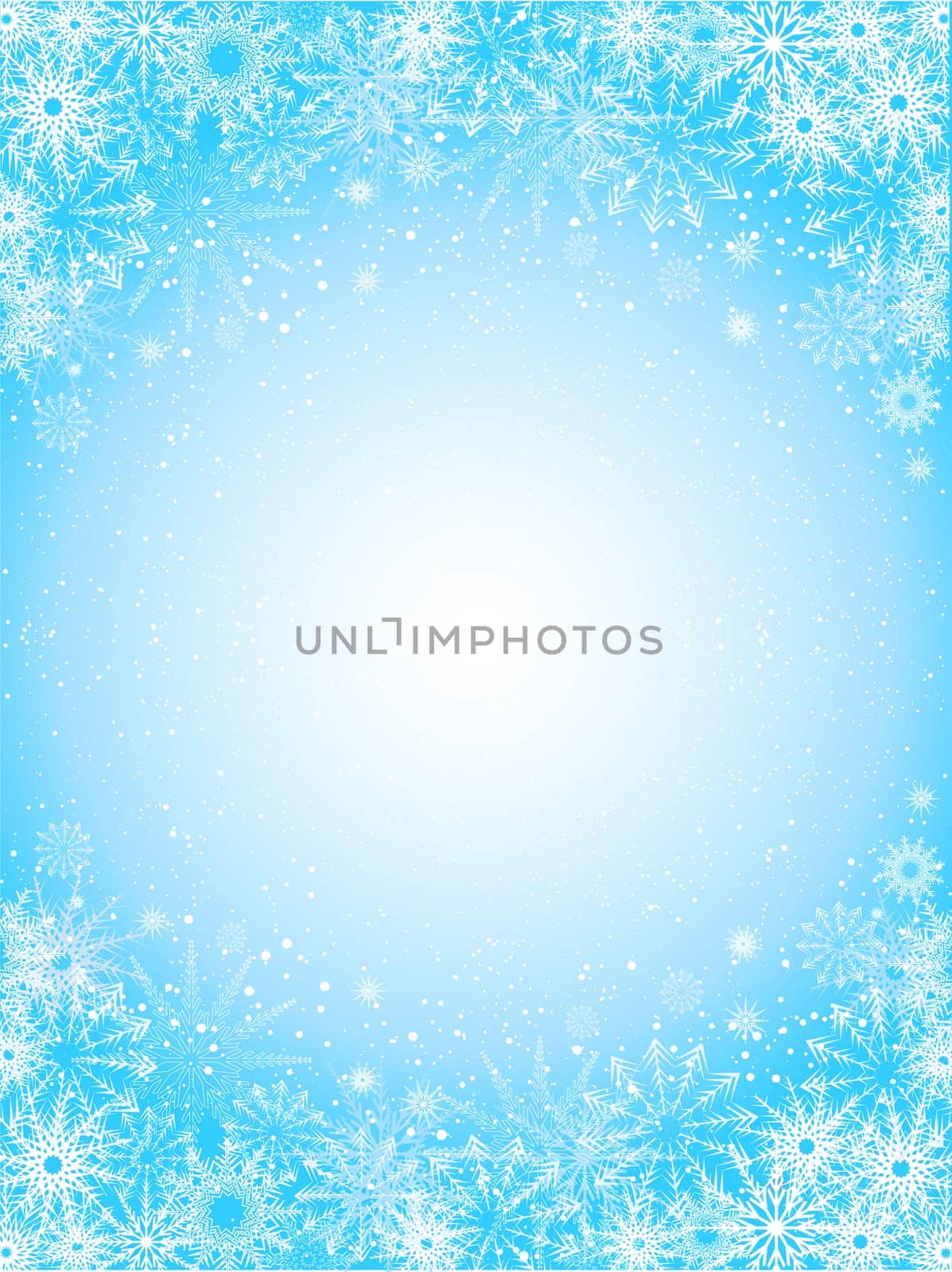 Decorative Christmas background of a snowflake border