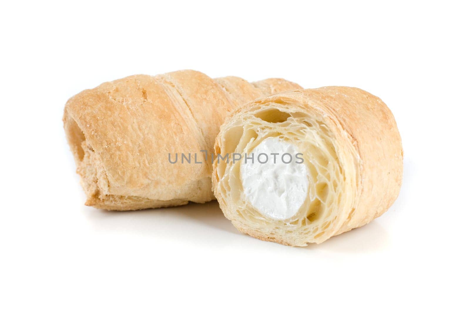 Cream eclairs isolated on a white background