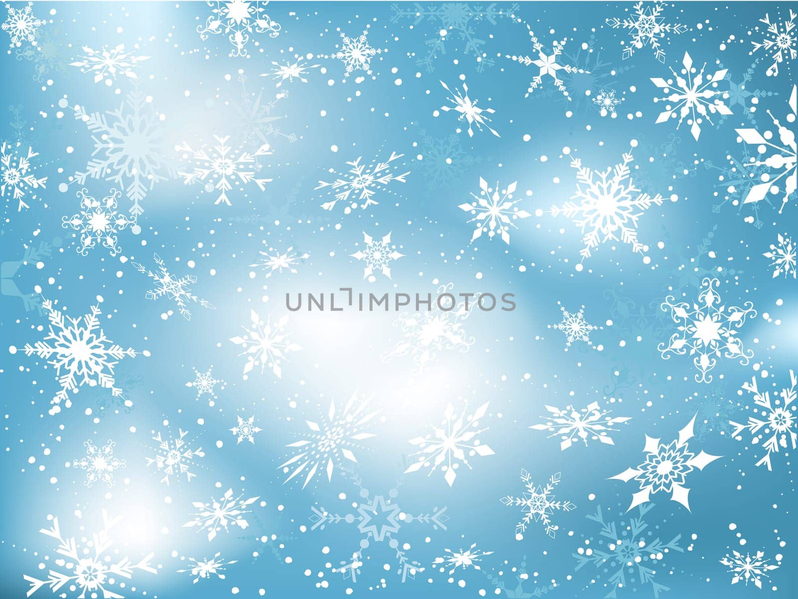 Decorative background with falling snowflakes
