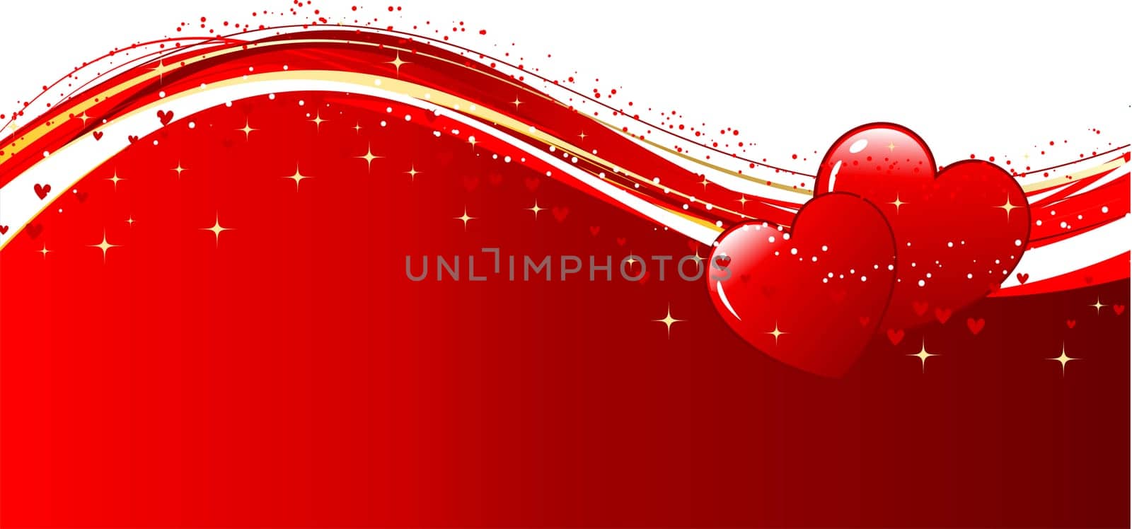 Decorative Valentines background with two hearts