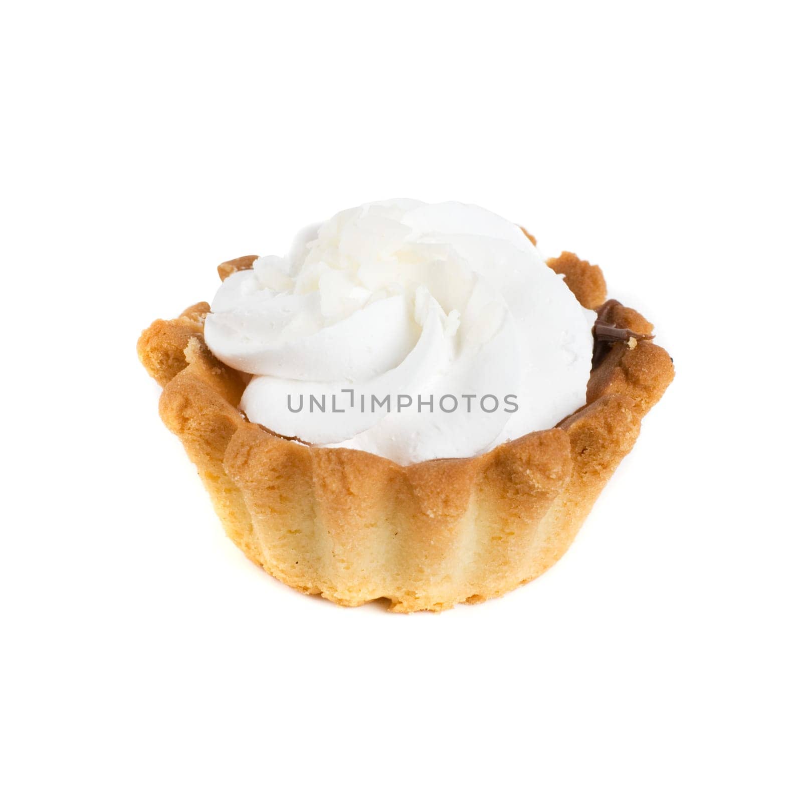 fresh chocolate cupcake isolated on white and cherry