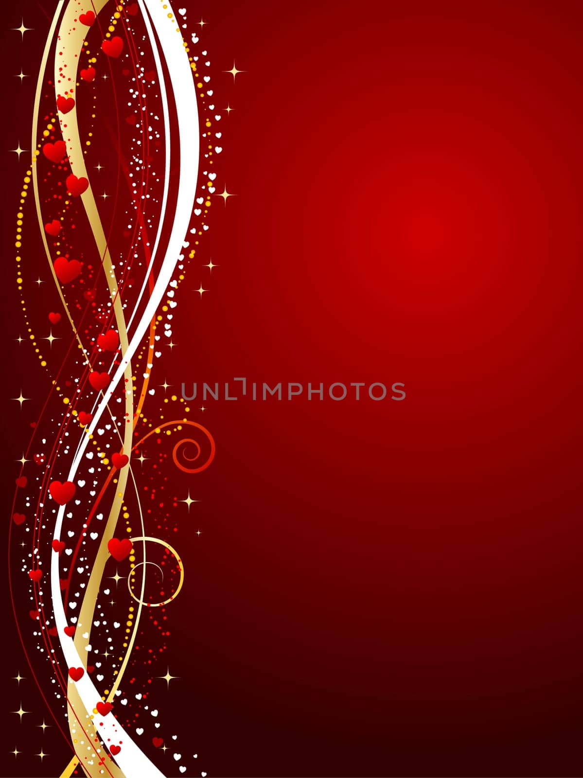 Decorative Valentines background with hearts and stars