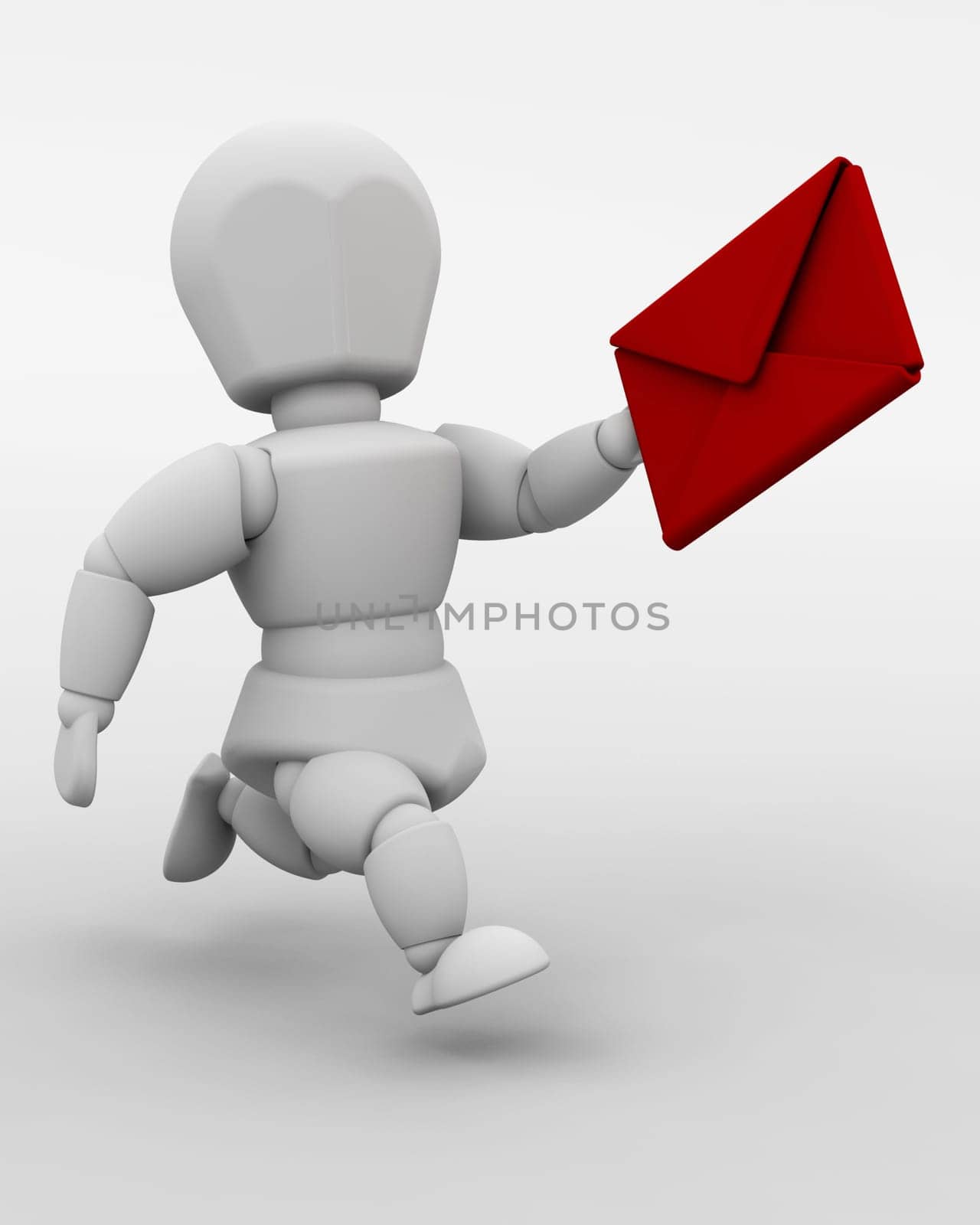 3d render of a man with valentines card