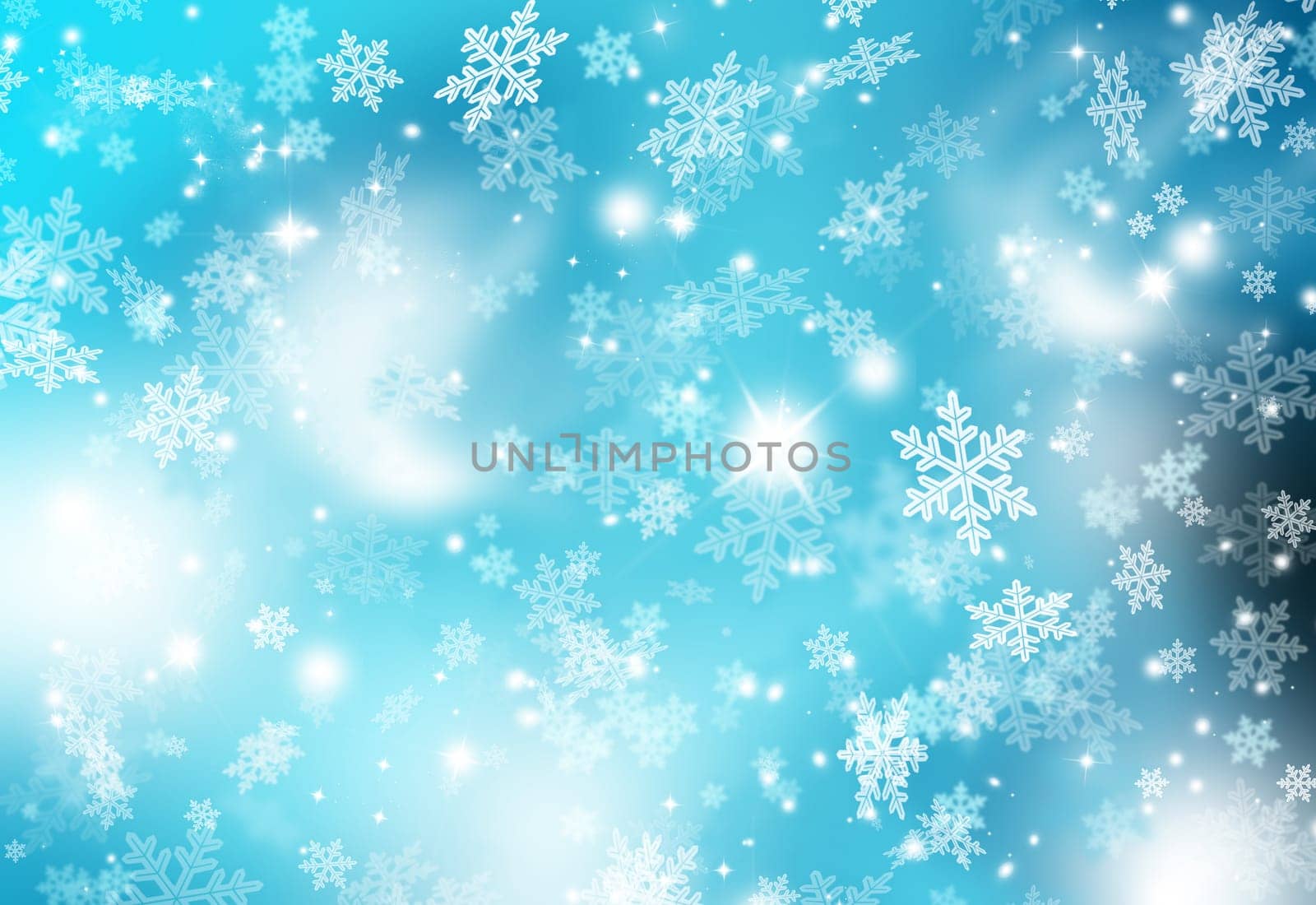 Christmas background of falling snowflakes
