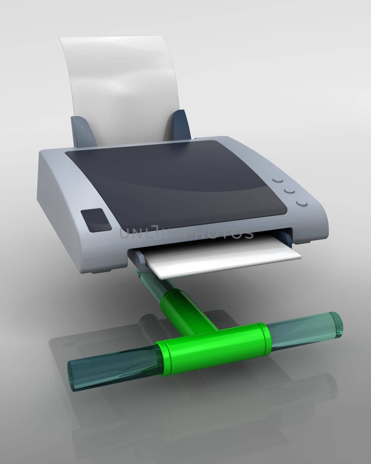 3D render of a computer system icon