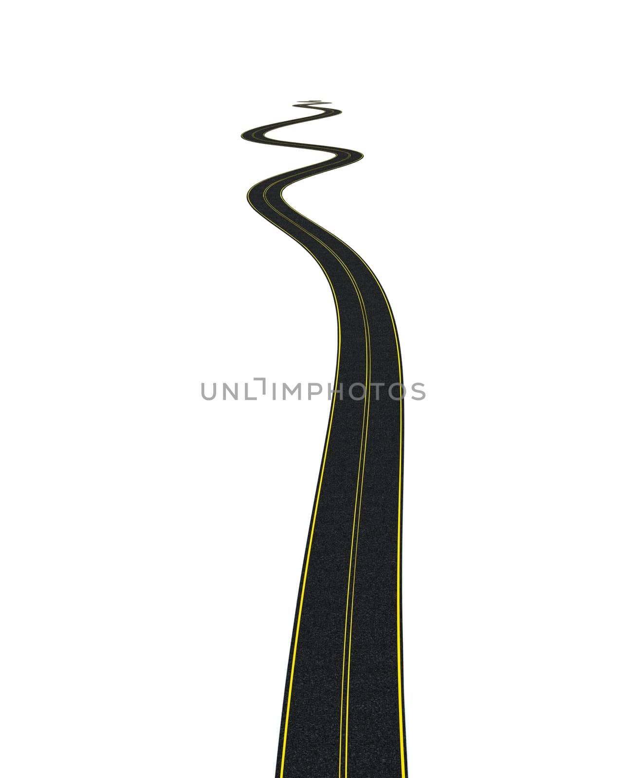 3D render of a blacktop tarmac road