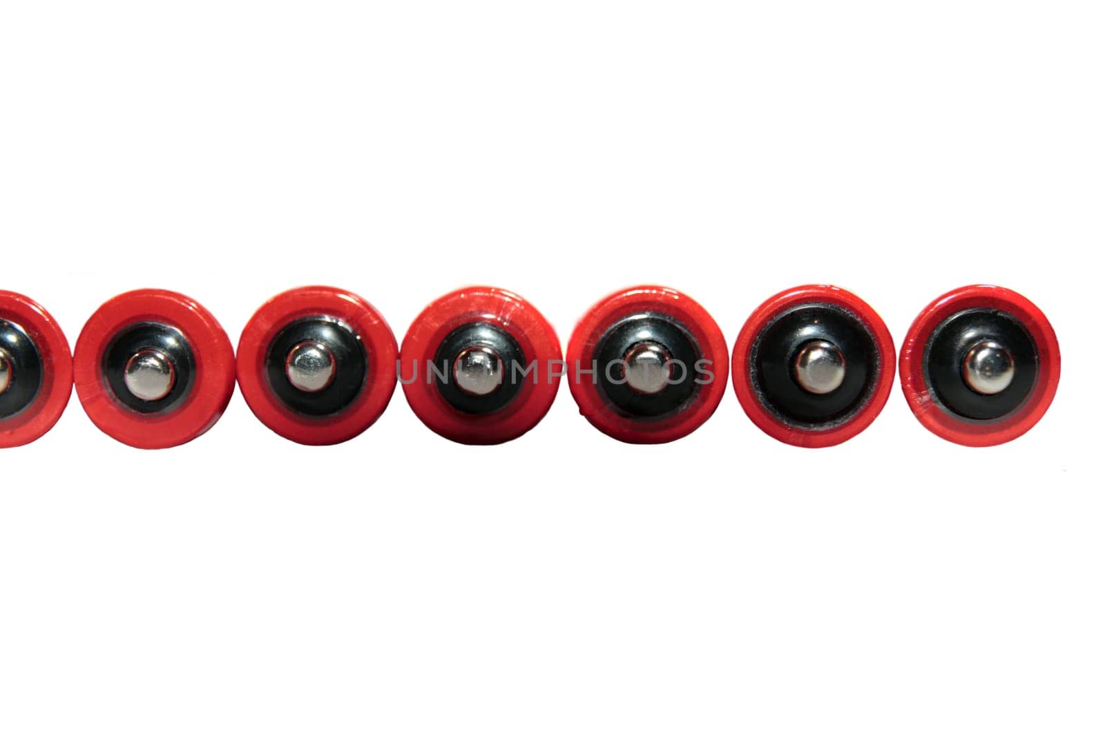 batteries grouped together in a row against a white background