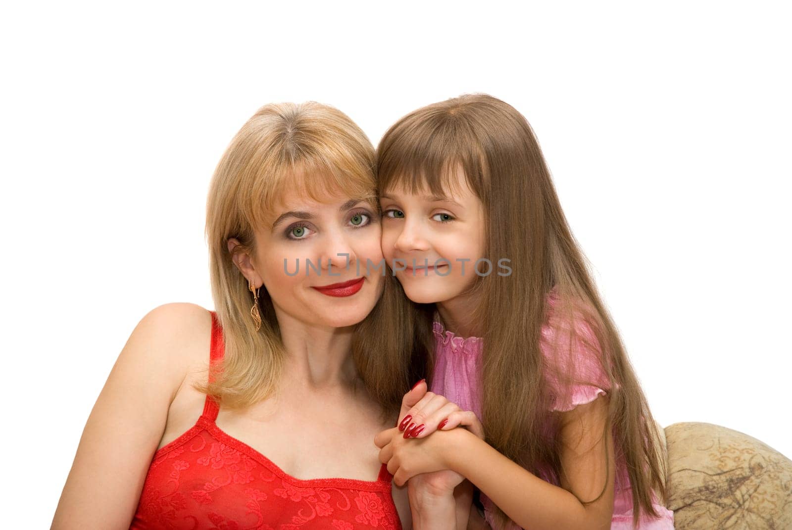 Mother and the daughter hold each other for hands