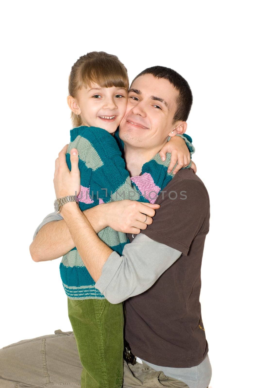 The brother and the sister embrace