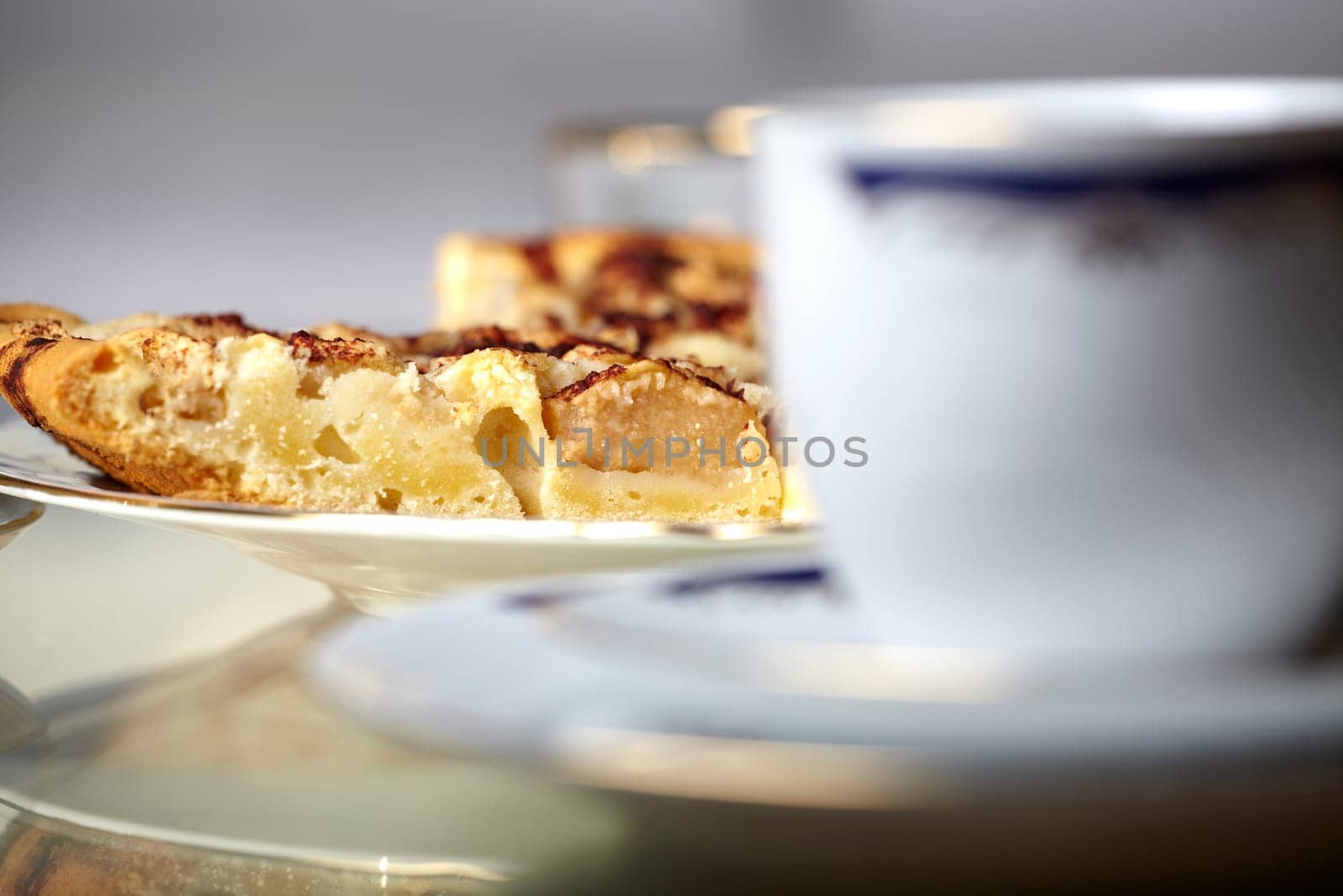 Piece of apple pie in close-up