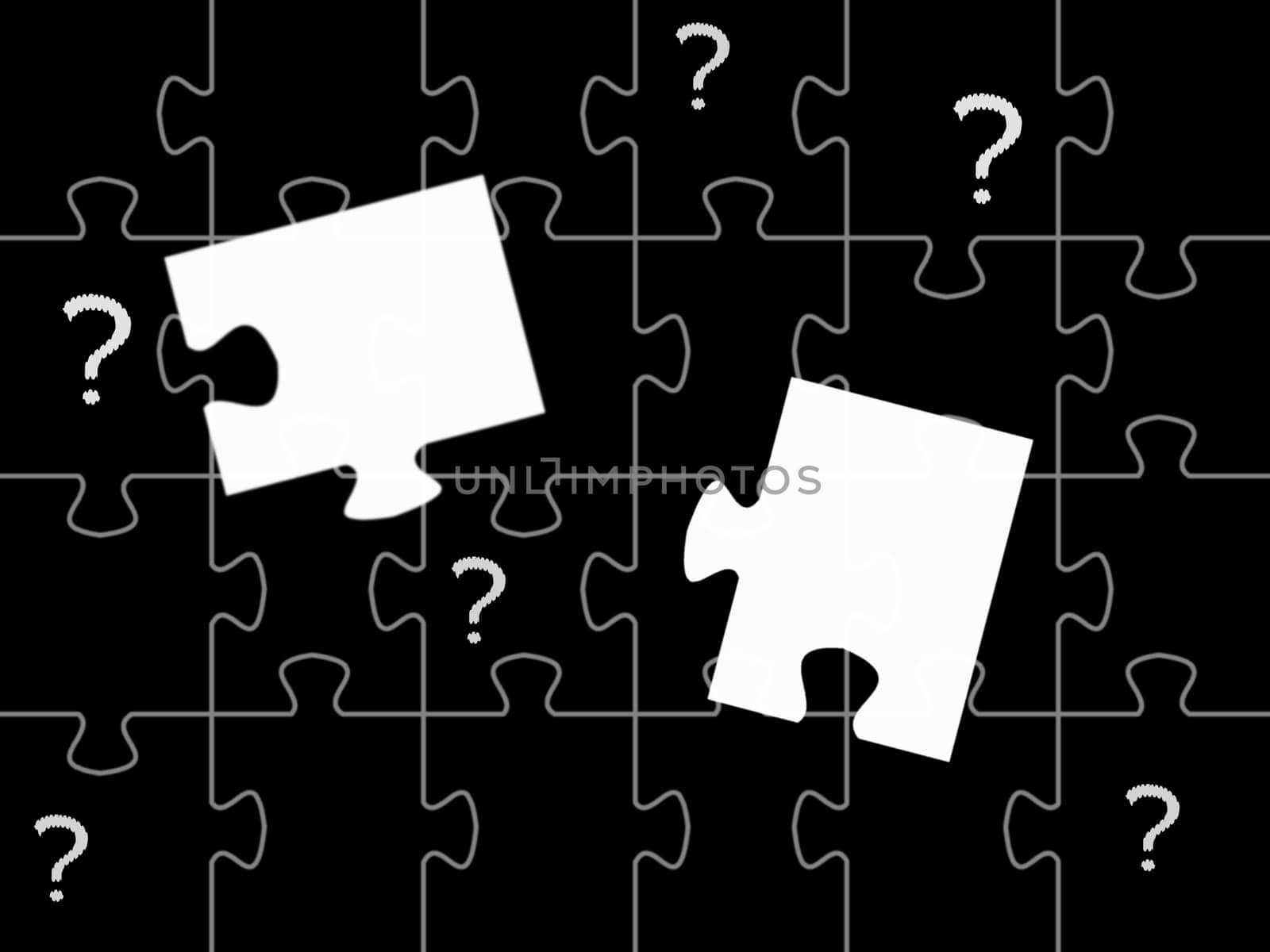 Question marks and puzzles