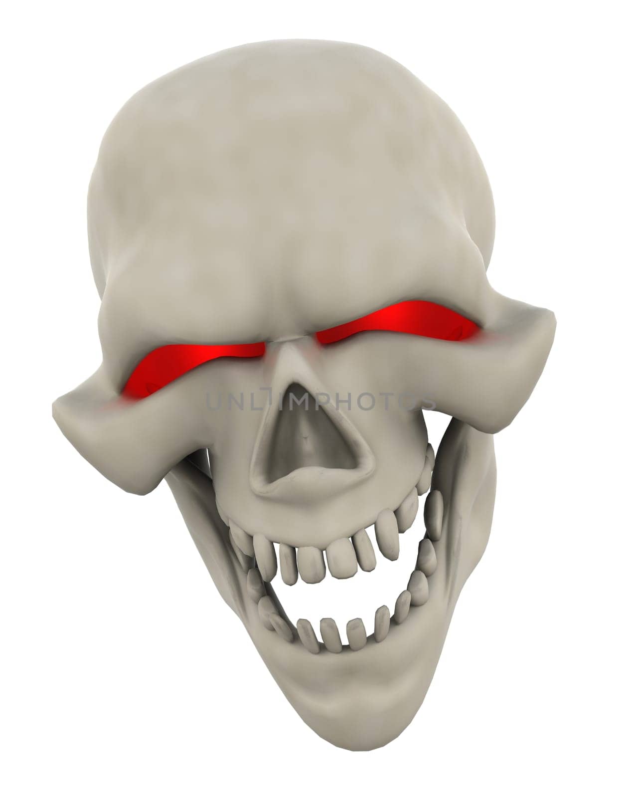 3D Render of a Halloween Evil Skull Head