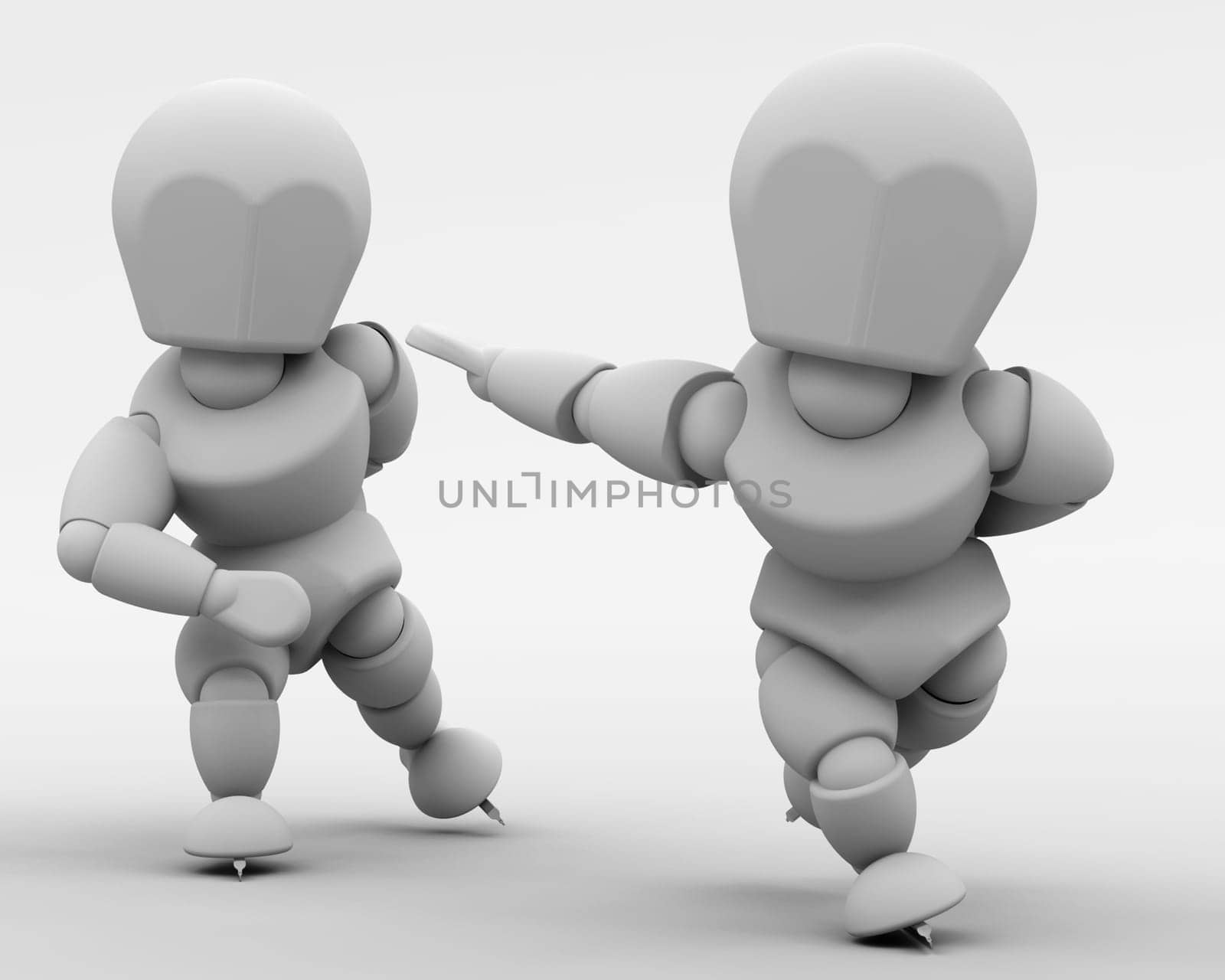3D render of men competing in the speed skating