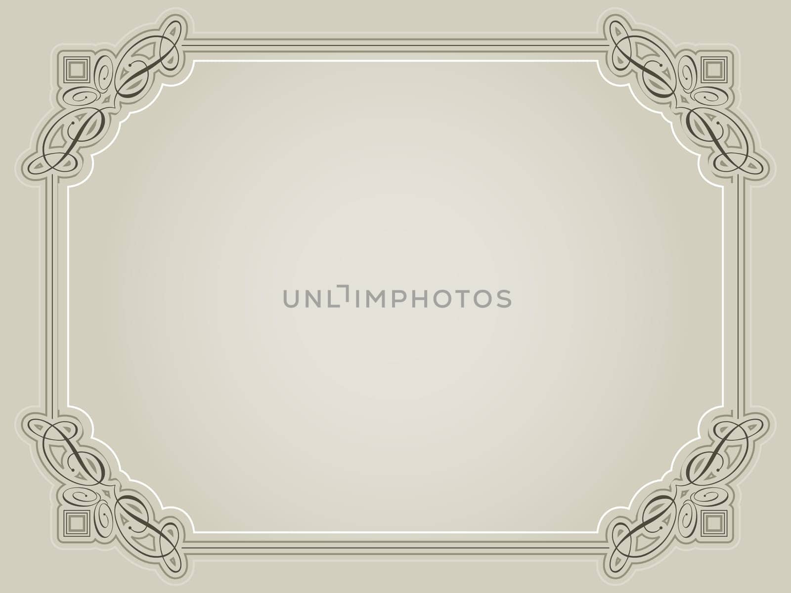 Decorative certificate background in sepia tones