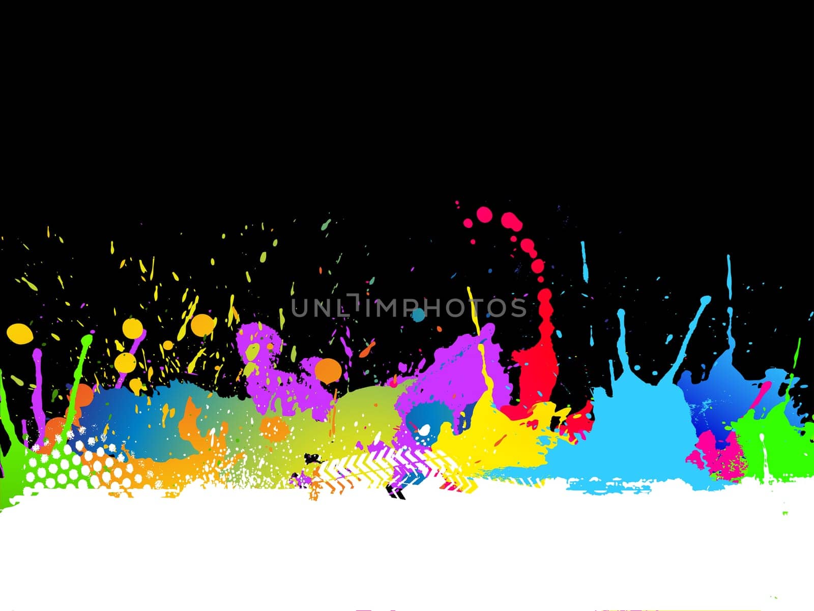 Grunge background with colourful paint splats