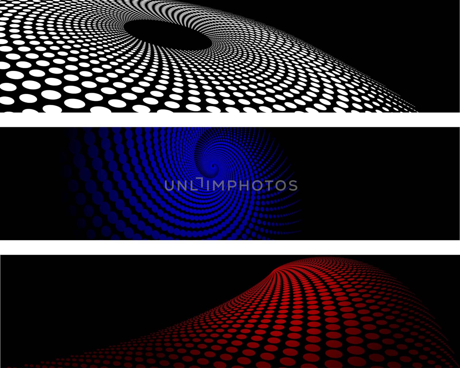 Various abstract halftone dot backgrounds in different colours