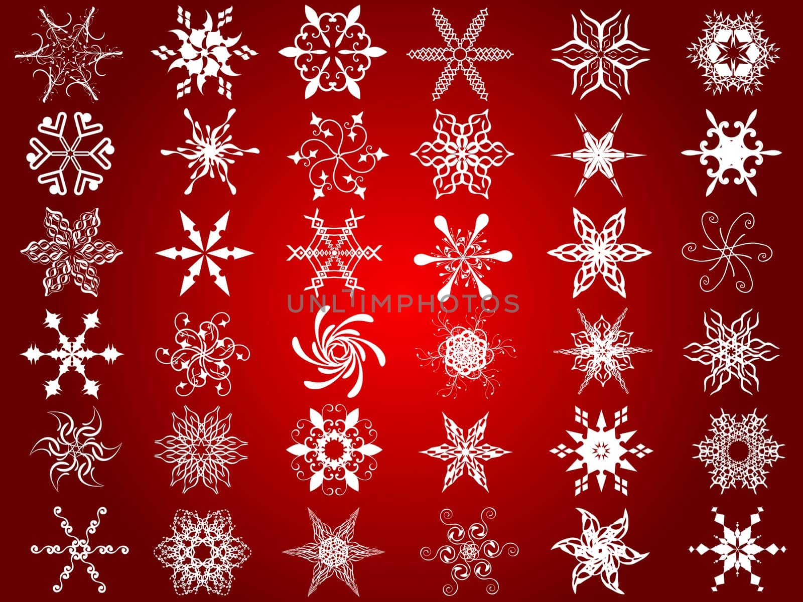 Huge collection of detailed decorative snowflake designs