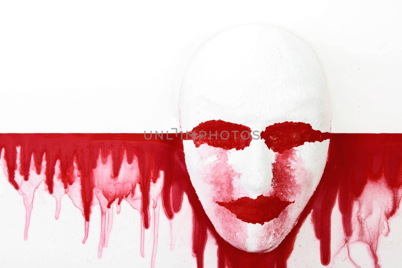 Mask Red White 8
