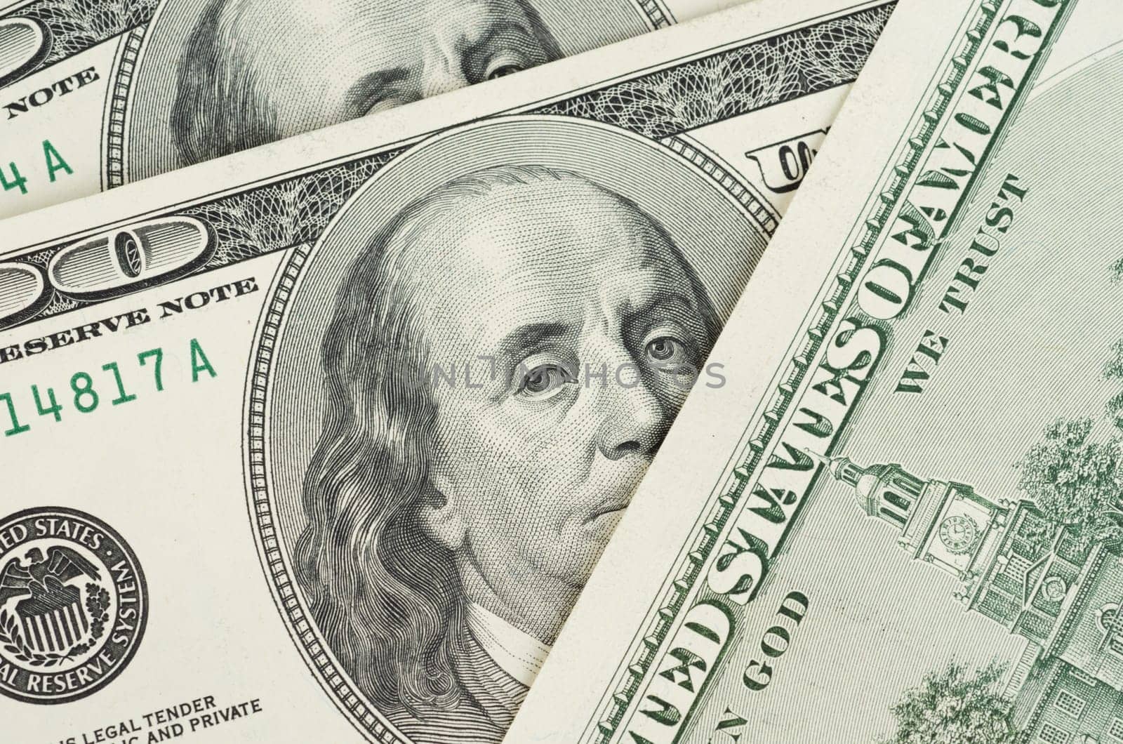 Close up view of pack dollar banknotes
