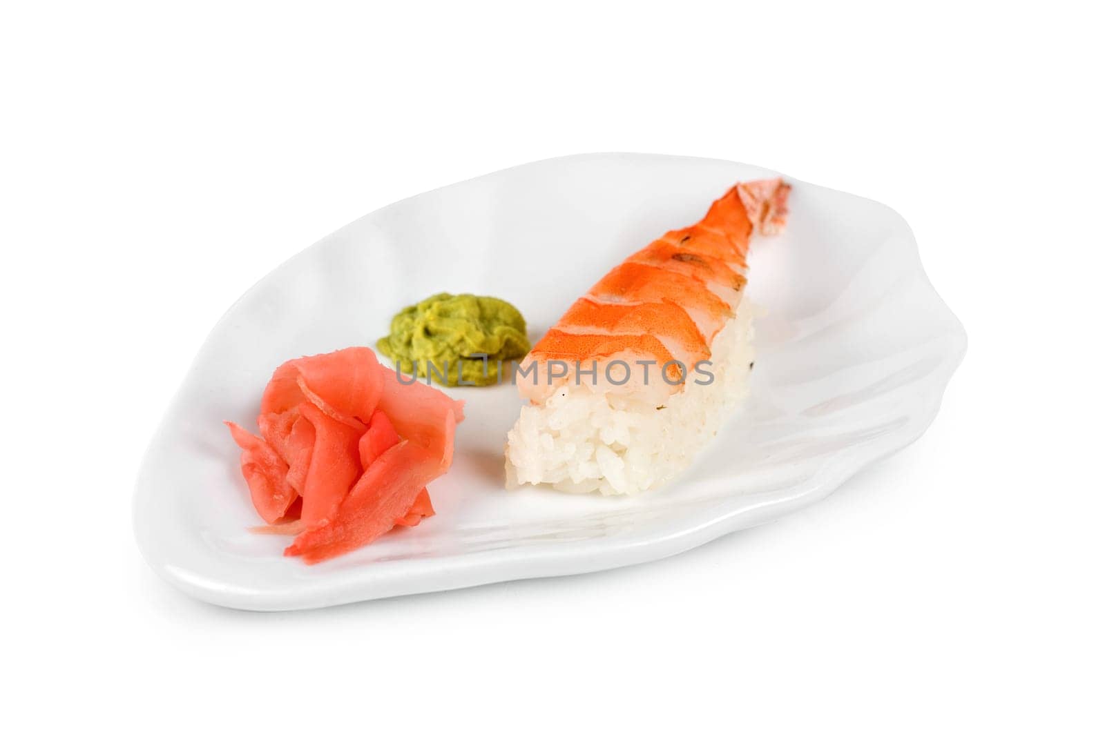 nigiri sushi closeup isolated on white background