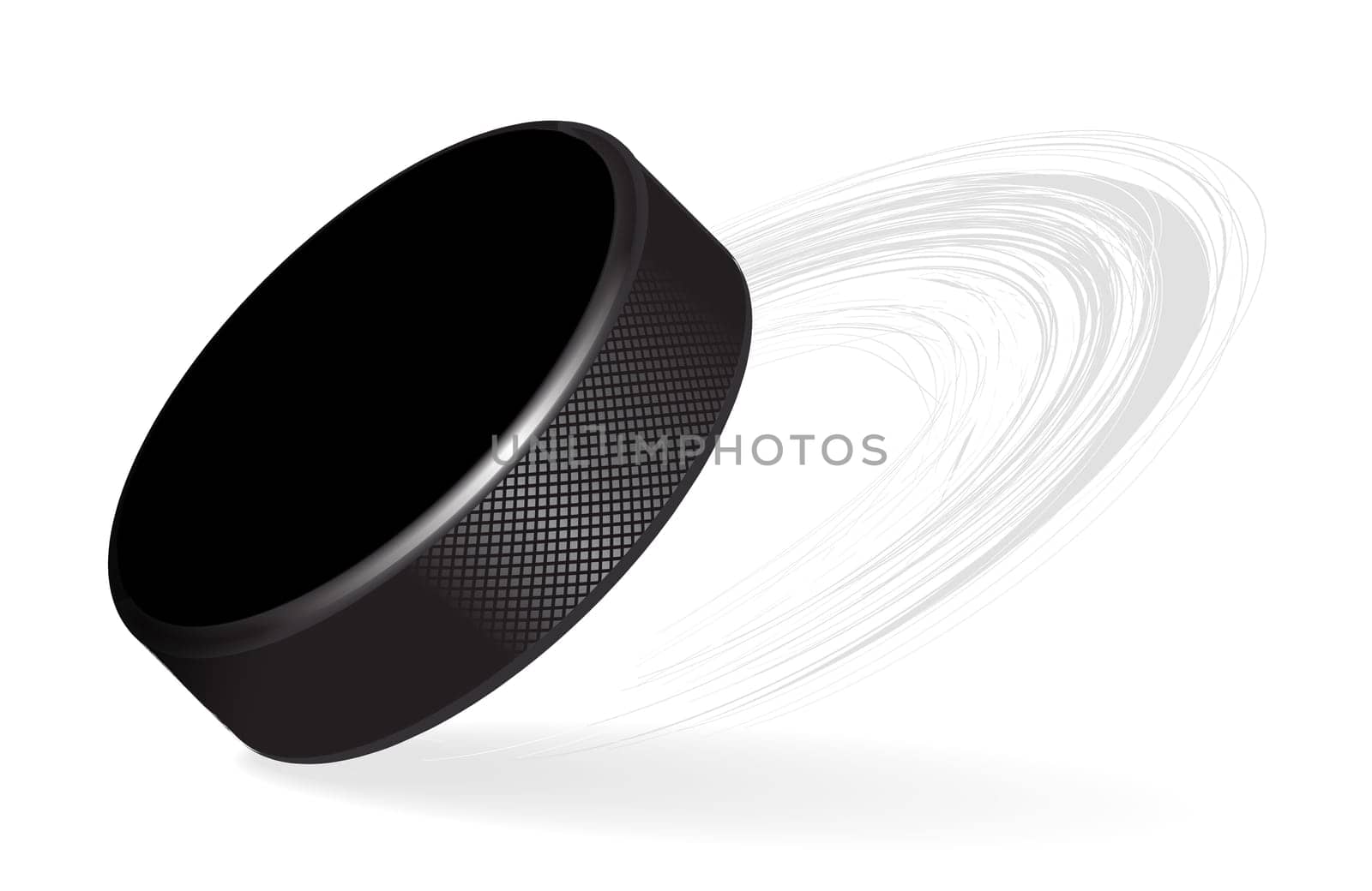 Hockey Puck with rubber texture Isolated on White Background. Vector
